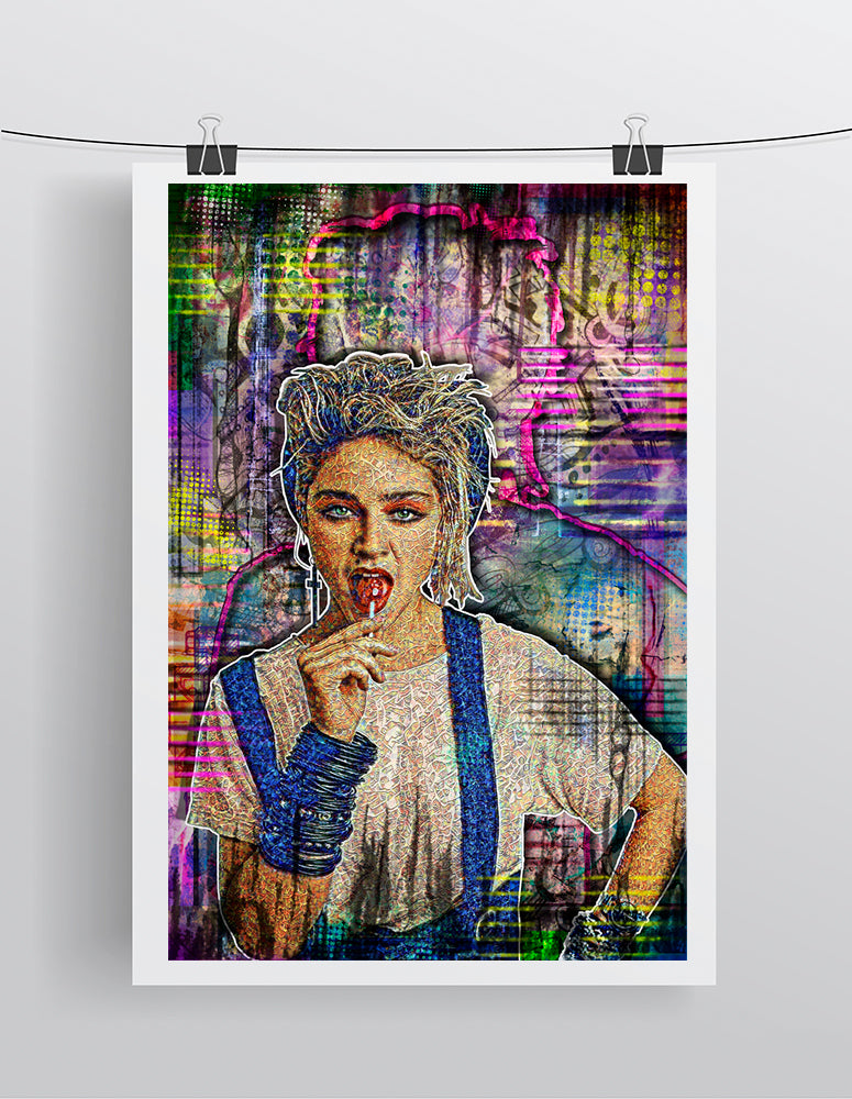 Madonna Poster, Madonna 1980's Pop Tribute Fine Art – McQDesign