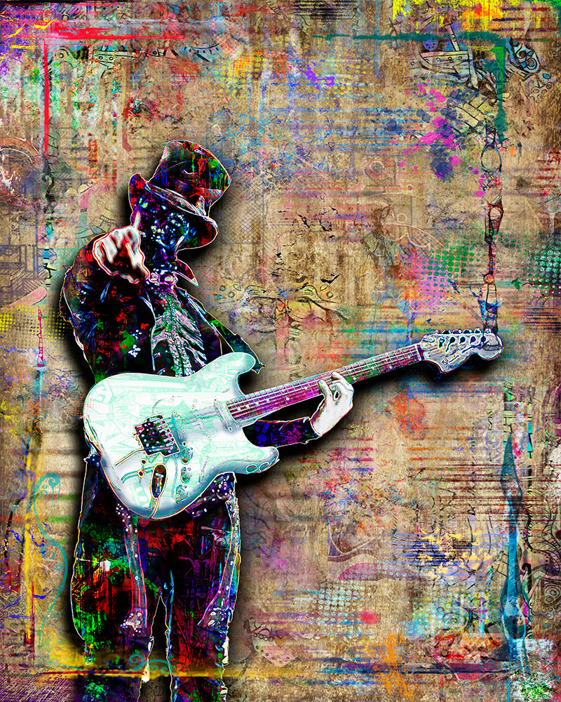 Nameless Ghoul Skeletá Lead Guitar Poster, Ghost Pop Art Tribute