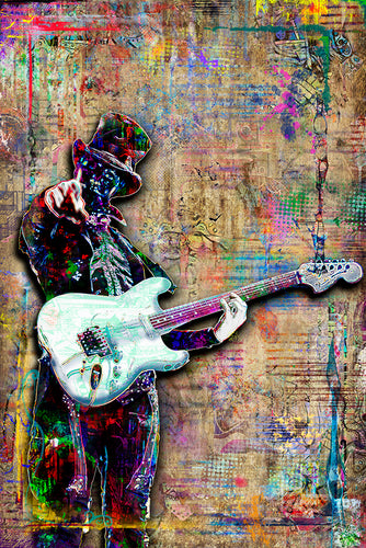 Nameless Ghoul Skeletá Lead Guitar Poster, Ghost Pop Art Tribute Fine Art