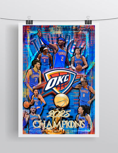 Oklahoma City Thunder Championship Poster, OKC Thunder Pop Art Print