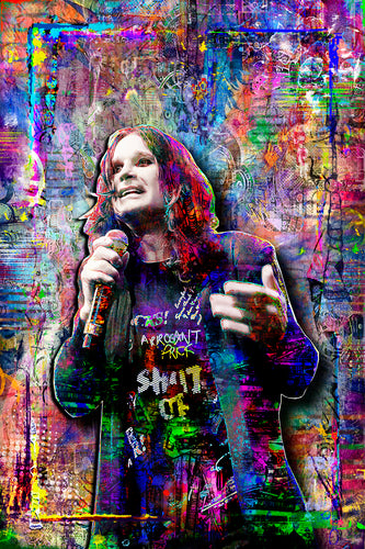 Ozzy Osbourne Pop Art Poster, Ozzy Osbourne Colorful Tribute Fine Art