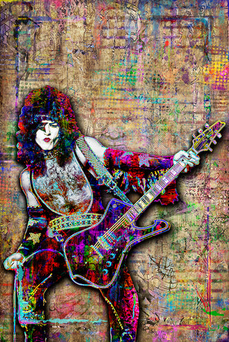 Paul Stanley Kiss Poster, KISS 1970's Pop Art Tribute Fine Art