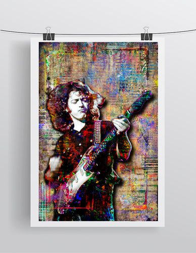 Rory Gallagher Poster, Rory Gallagher Guitar Tribute Fine Art