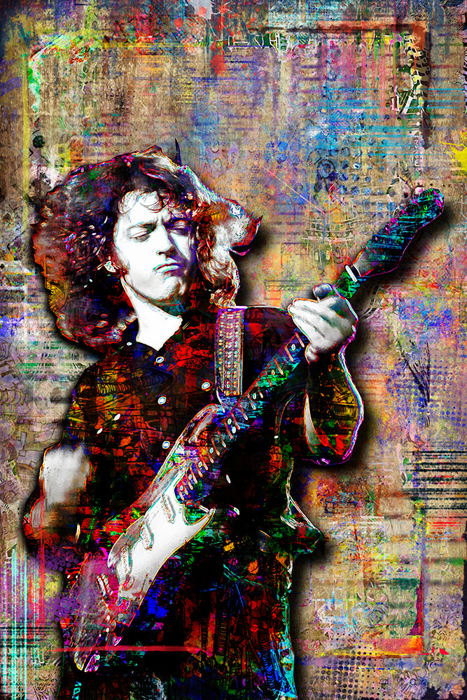 Rory Gallagher Poster, Rory Gallagher Guitar Tribute Fine Art – McQDesign