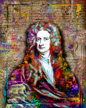 Sir Isaac Newton Pop Art Poster, Newton Tribute Fine Art