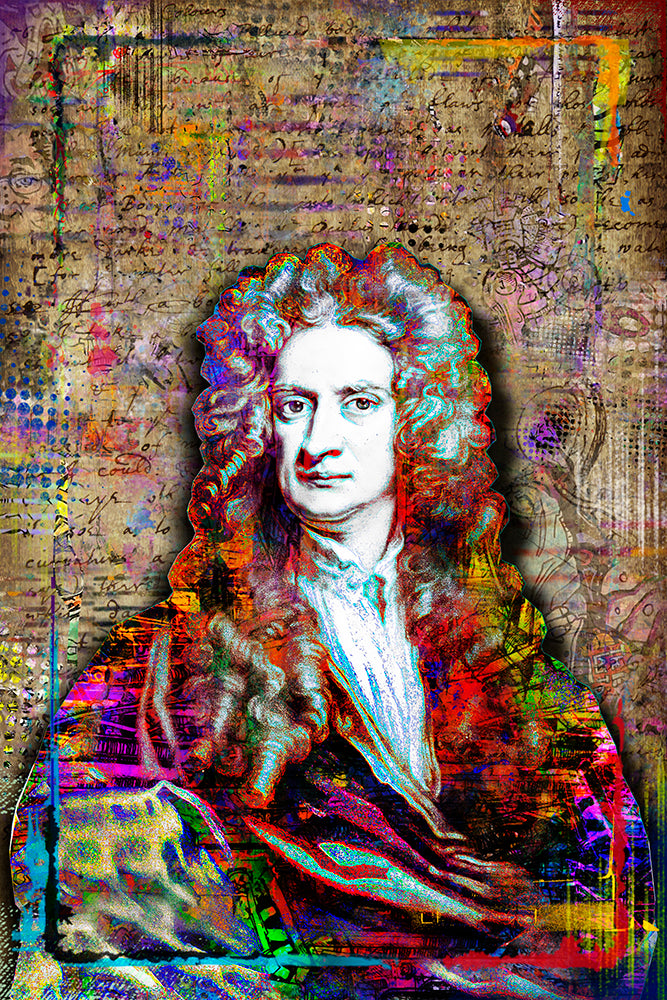 Sir Isaac Newton Pop Art Poster, Newton Tribute Fine Art – McQDesign