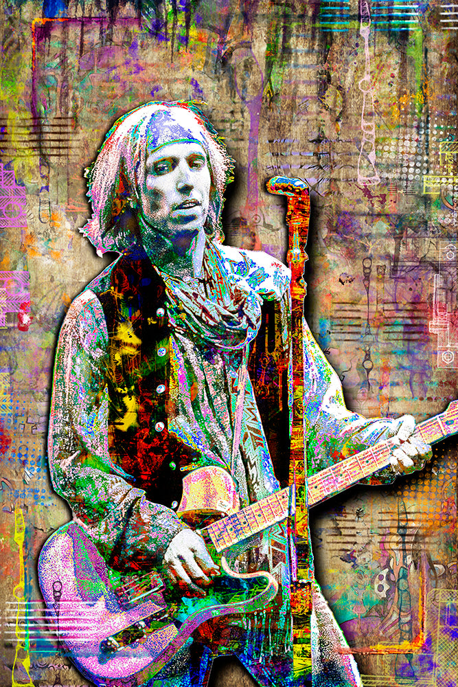 Tom Petty Pop Art Poster, Tom Petty and The Heartbreakers Young Tribut ...