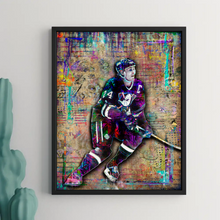 Troy Coney Anaheim Ducks Pop Art Poster, Mighty Ducks Tribute Fine Art