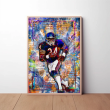 Walter Payton Pop Art Poster, Chicago Bears Tribute Fine Art