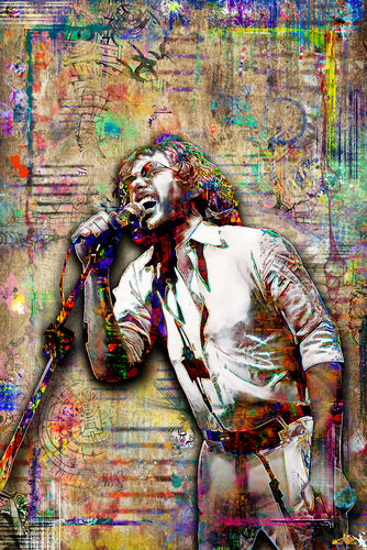 Warren Zevon Poster, Warren Zevon Pop Art Tribute Fine Art