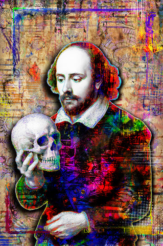 William Shakespeare Pop Art Poster, Shakespeare Tribute Fine Art