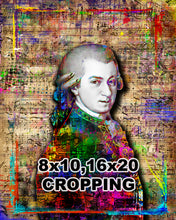 Wolfgang Amadeus Mozart Pop Art Poster, Mozart Tribute Fine Art