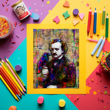 Edgar Allan Poe Pop Art Poster, Edgar Allan Poe Tribute Fine Art