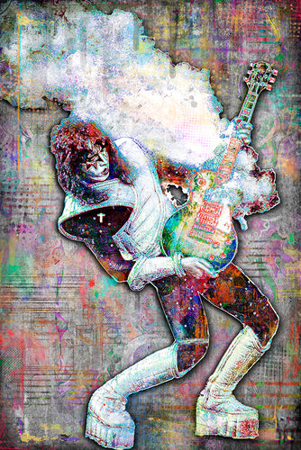 Ace Frehley of KISS Poster, Kiss Tribute Fine Art