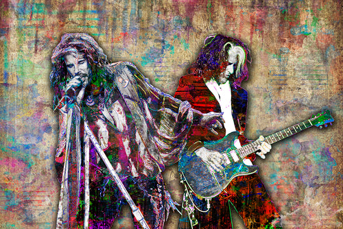Aerosmith Poster, Steven Tyler and Joe Perry of Aerosmith Gift, Aerosmith Fine Art