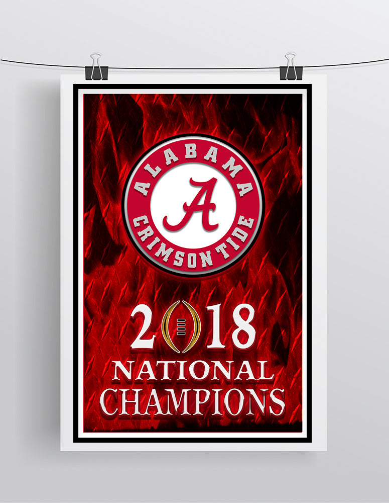 Alabama Crimson Tide 2018 National Championship  Poster, Bama Cave Picture