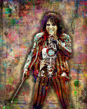 Alice Cooper Poster, Alice Cooper Band Portrait Gift, Alice Cooper Colorful Layered Tribute Fine Art