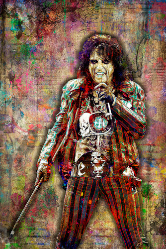 Alice Cooper Poster, Alice Cooper Band Gift, Alice Cooper Vintage Like Tribute Fine Art