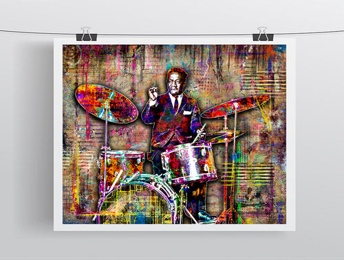 Art Blakey Poster, Art Blakey Gift, Drummer Legend Tribute Fine Art