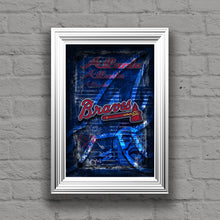Atlanta Braves Baseball Poster, Braves Print, ATL Braves Gift, Braves gift, Braves Man Cave Poster