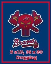Atlanta Braves Punisher Logo Baseball Poster, Braves Print, ATL Braves Gift