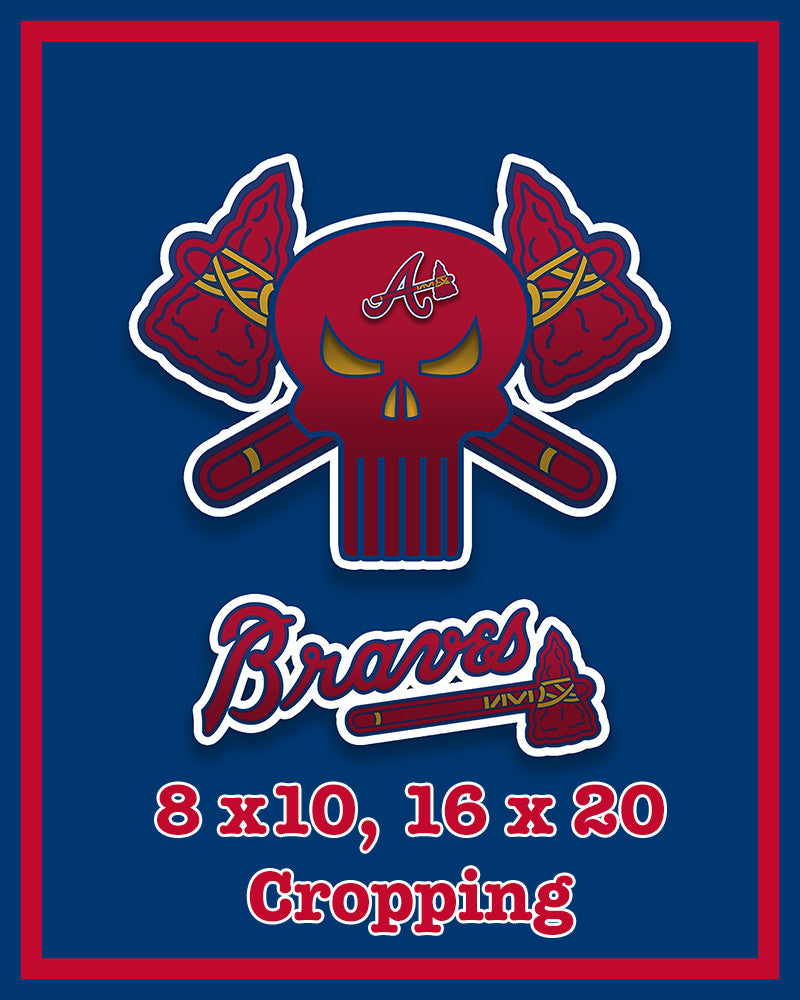 Atlanta Braves Punisher Logo Baseball Poster, Braves Print, ATL Braves –  McQDesign