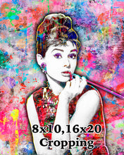 Audrey Hepburn Poster, Audrey Hepburn Gift, Audrey Hepburn Colorful Layered Tribute Fine Art