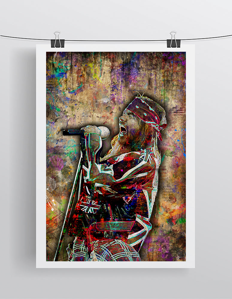 Axl Rose Poster, Guns N Roses Portrait Gift, Axl Rose Colorful