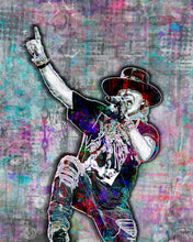 Axl Rose Poster, Guns N Roses Landscape Gift, Axl Rose Colorful Layered Tribute Fine Art