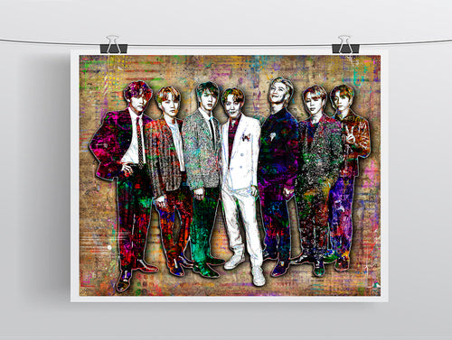 BTS K-Pop Poster, BTS K-Pop Tribute Fine Art