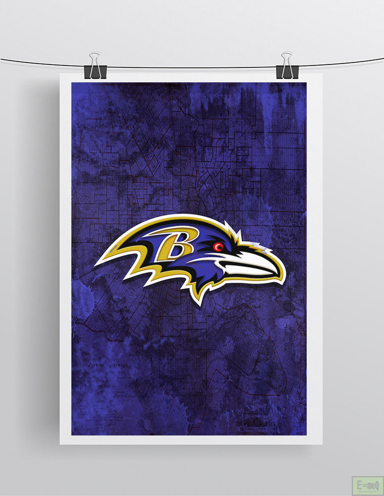 Baltimore Ravens Football Poster, Baltimore Ravens Art, Baltimore Ravens Gift, Ravens Man Cave