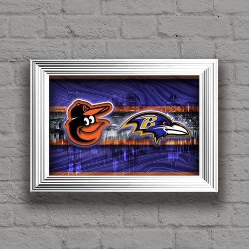 Baltimore Sports Teams Poster, Baltimore Ravens, Baltimore Orioles Gift
