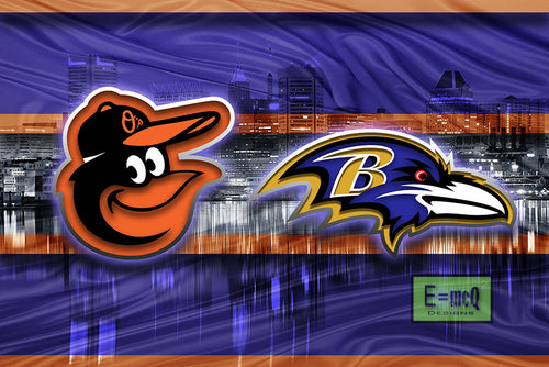 Baltimore Sports Teams Poster, Baltimore Ravens, Baltimore Orioles Gift
