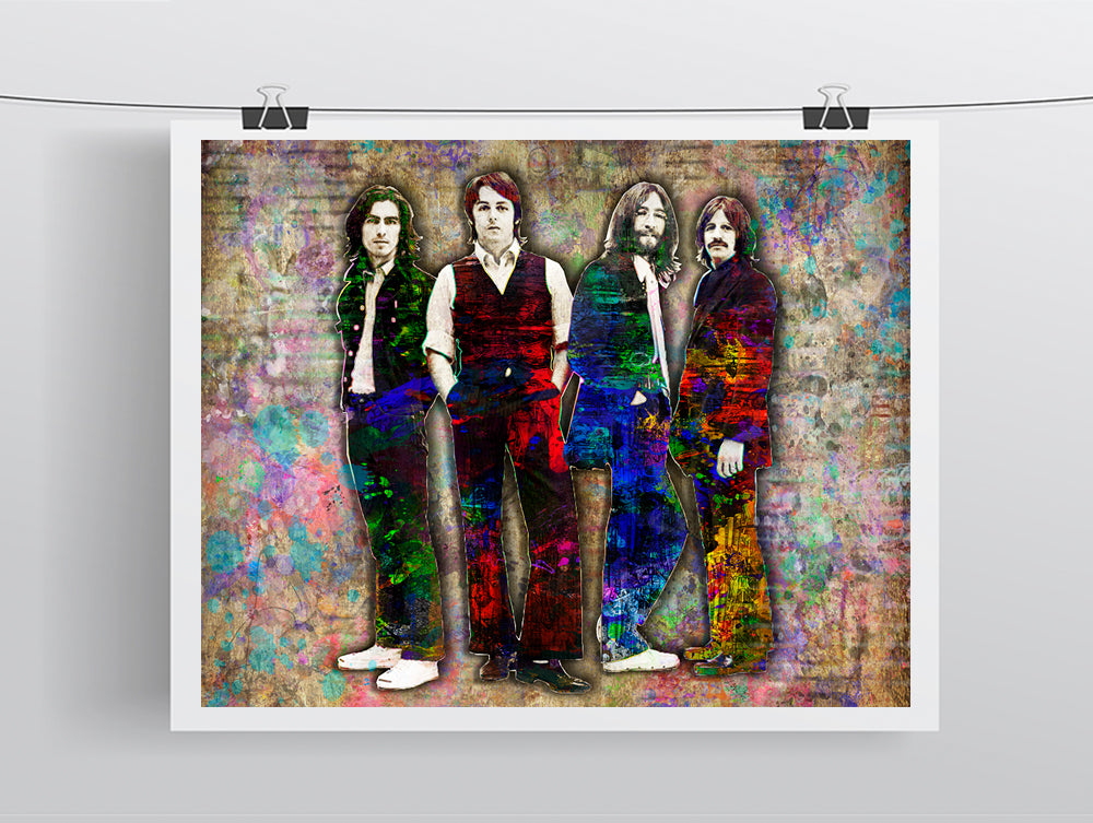Beatles Poster, George, Paul, John, Ringo of The Beatles Gift, Beatles Tribute Fine Art