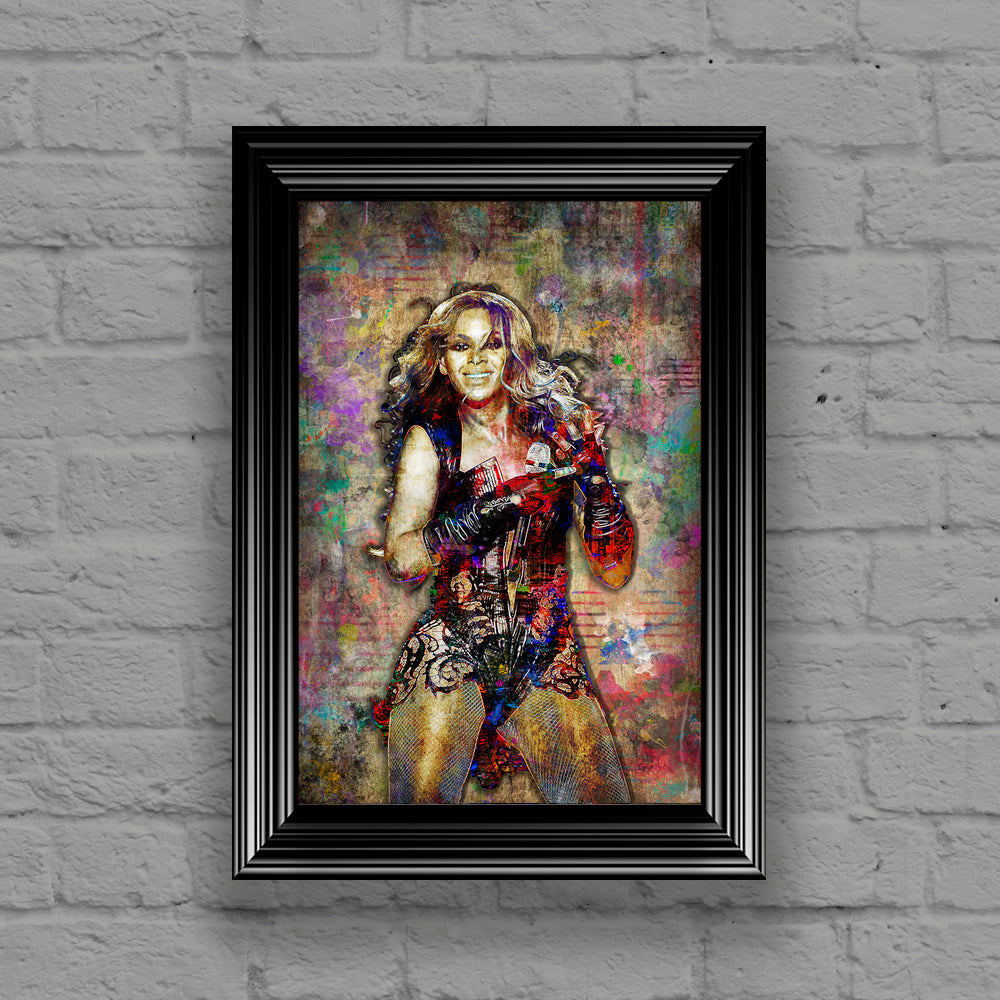 Beyonce Poster, Beyonce Pop Art, Fine Layered Colorful Tribute Beyonce – McQDesign
