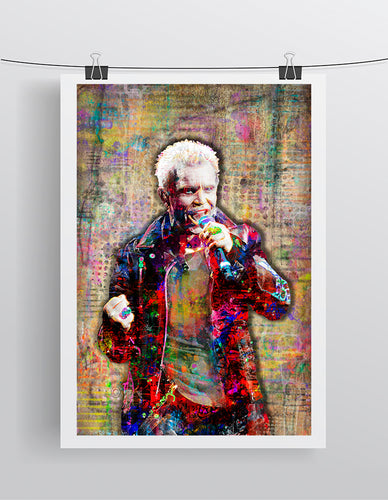 Billy Idol Poster, Billy Idol Tribute Gift, Billy Idol Pop Fine Art