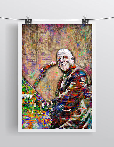 Billy Joel Poster, Billy Joel Gift, The Piano Man Tribute Fine Art