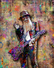 ZZ Top Poster, Billy Gibbons  of ZZ Top Gift, ZZ Top Tribute Fine Art