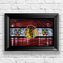 Chicago Blackhawks Hockey Poster, Blackhawks Chicago Skyline Gift