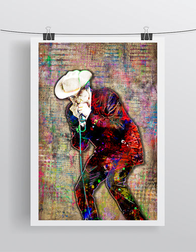 Bob Dylan Poster, Bob Dylan Harmonica Gift, Bob Dylan Tribute Fine Art