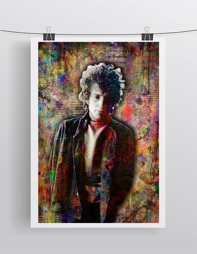 Bob Dylan Poster, Bob Dylan Portrait Gift, Bob Dylan Tribute Fine Art