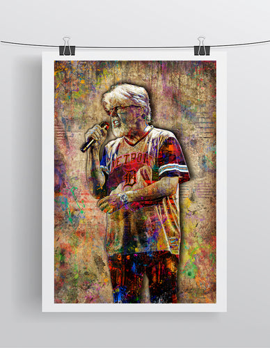 Bob Seger Poster, Bob Seger and The Silver B Band Gift, Bob Seger Colorful Layered Tribute Fine Art