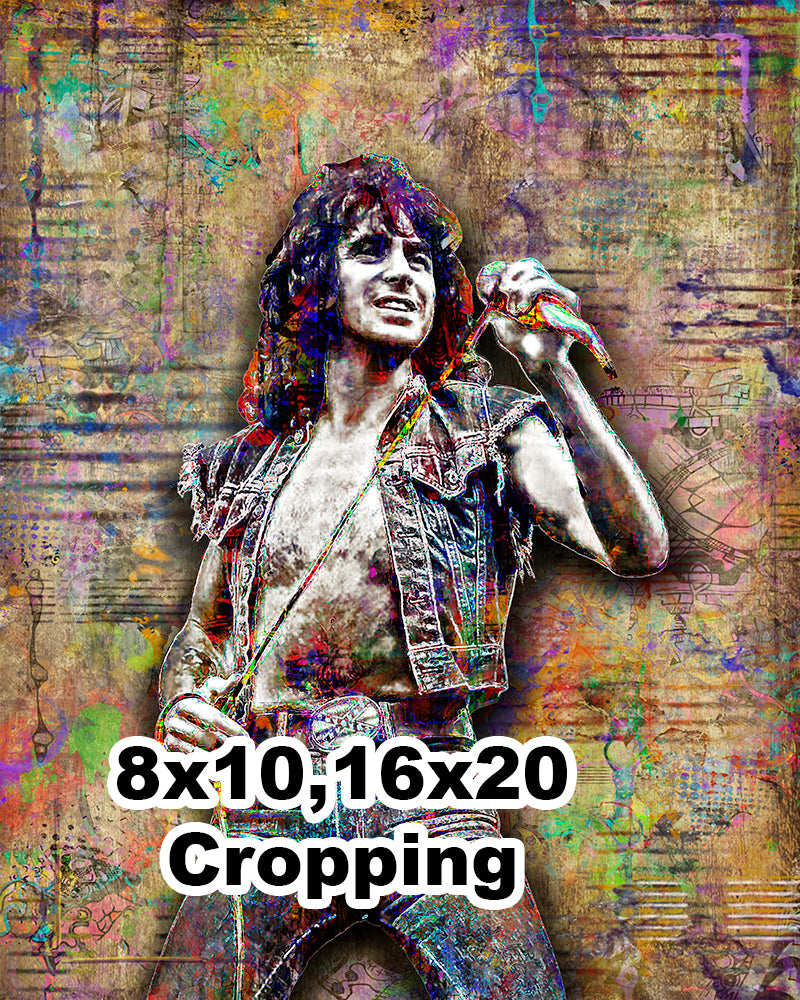Bon Scott AC/DC Poster, AC/DC Gift, AC/DC Tribute Fine Art – McQDesign