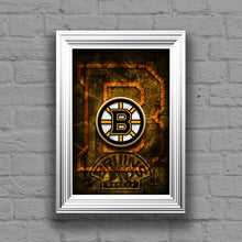 Boston Bruins Hockey Poster, Bruins Man Cave Poster, Bruins Gift, Boston Hockey Print