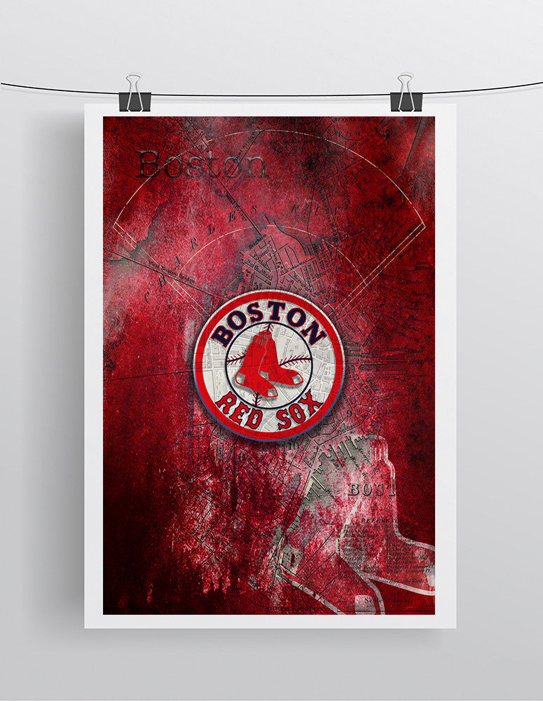 Boston Red Sox 16 x 20 Photo Print - Designed and Signed by Artist Maz Adams Limited Edition of 25