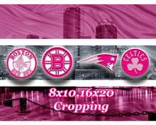 Boston Sports Teams Print, Pink Boston Sports Art, Boston Pink Sports Teams Poster