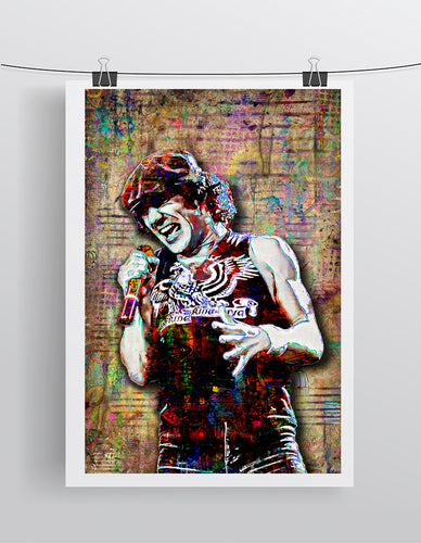 Brian Johnson Poster, AC/DC  Brian Johnson Gift, AC/DC Tribute Fine Art