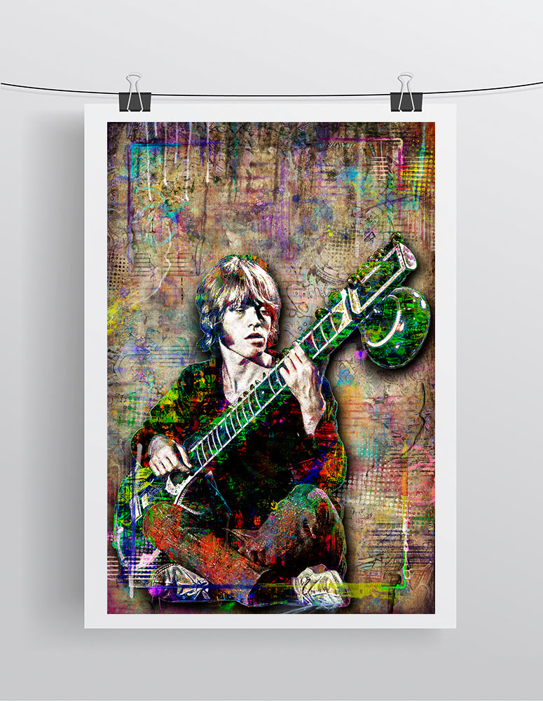 Brian Jones of The Rolling Stones Poster, Brian Jones Tribute Fine Art Poster