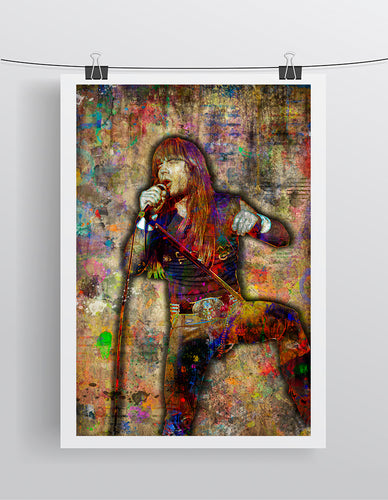 Bruce Dickinson Poster, Bruce Dickinson Portrait Gift, Iron Maiden Tribute Fine Art