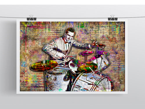 Buddy Rich Poster, Buddy Rich Drummer Tribute Fine Art